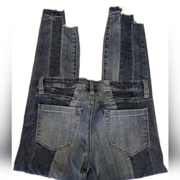 Chelsea & Violet colorblocked striped, cotton blend jeans, size 27 - Picture 3 of 8